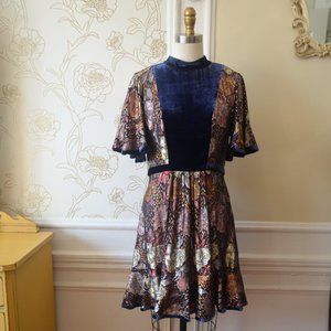 rebecca taylor glistening rose velvet dress